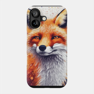 Red Fox, Pointillism Painting, Colorful, Beautiful Phone Case