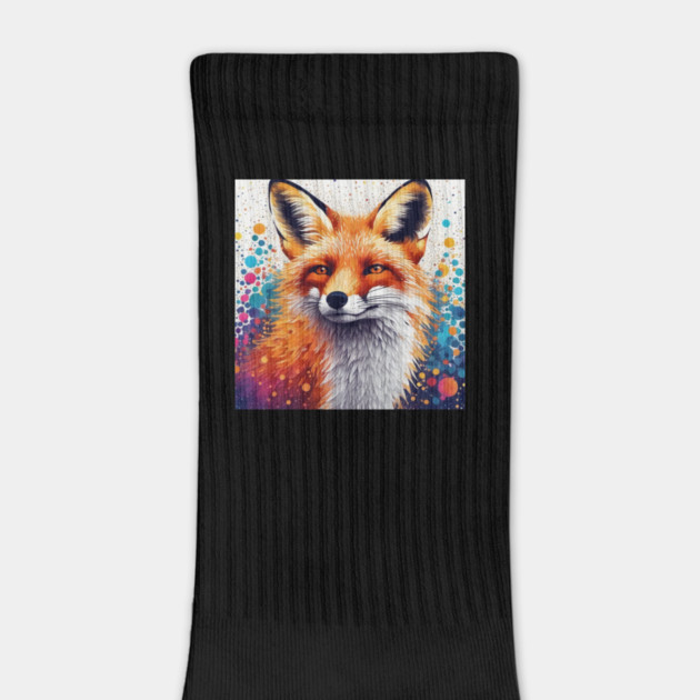Red Fox, Pointillism Painting, Colorful, Beautiful by BirdsnStuff