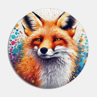 Red Fox, Pointillism Painting, Colorful, Beautiful Pin