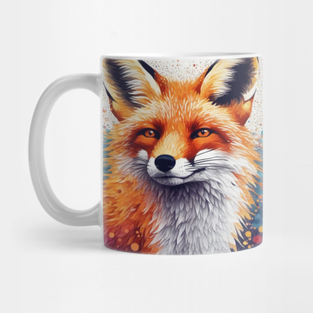 Red Fox, Pointillism Painting, Colorful, Beautiful by BirdsnStuff