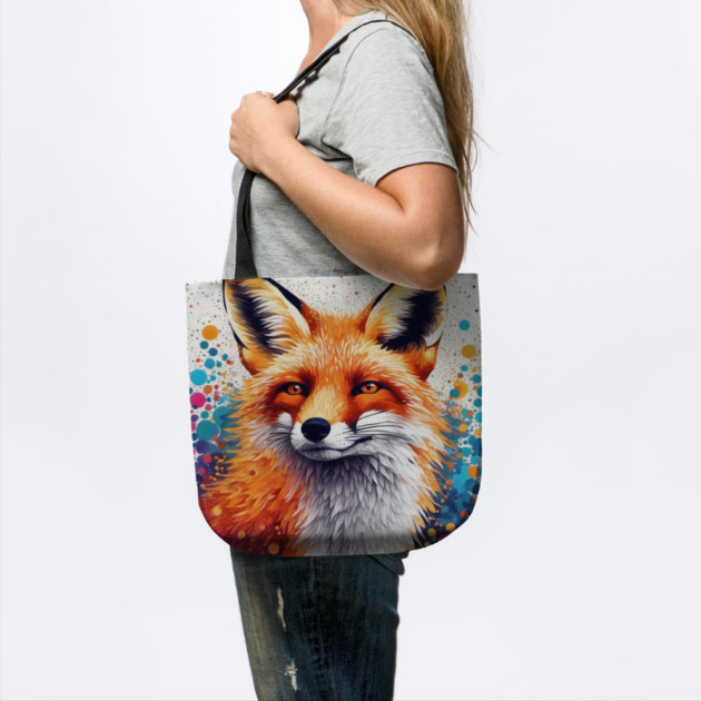 Red Fox, Pointillism Painting, Colorful, Beautiful by BirdsnStuff