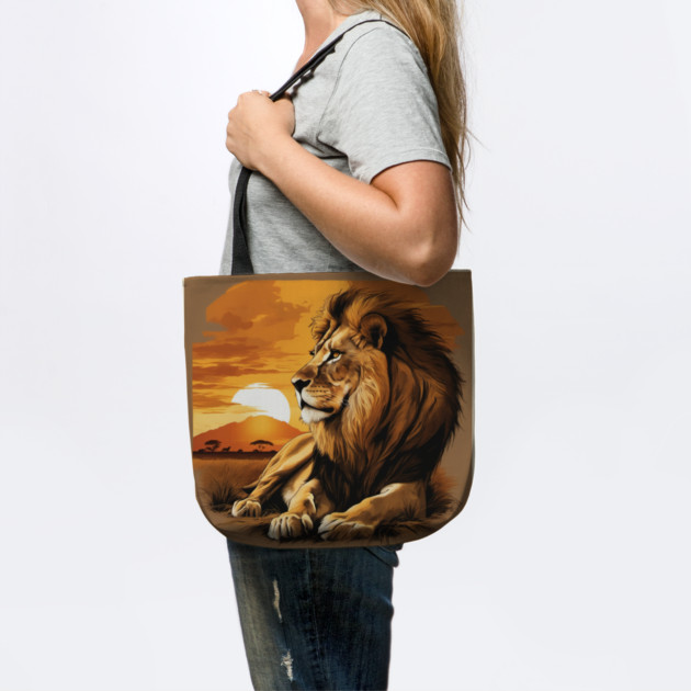 African Lion on the Savannah, Sunny, Water Color Painting by BirdsnStuff