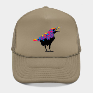 Rainbow Colorful Raven Hat