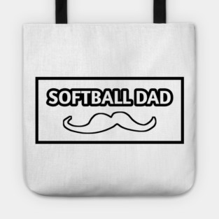 Softball dad , Gift for Softball players With Mustache Tote