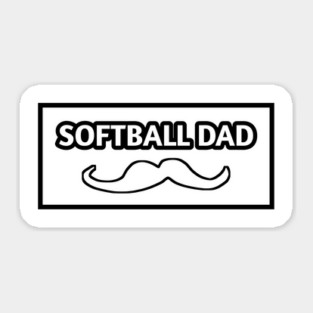 Softball dad , Gift for Softball players With Mustache Sticker