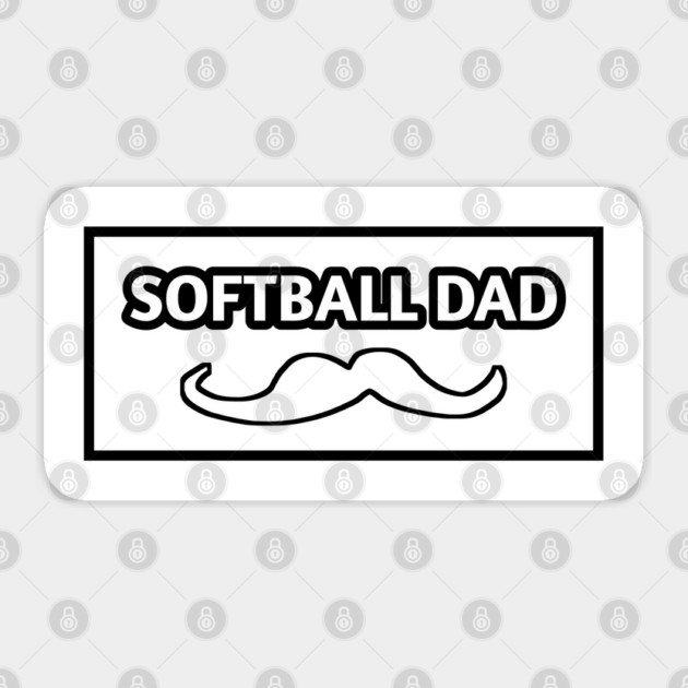 Softball dad , Gift for Softball players With Mustache Sticker by BlackMeme94