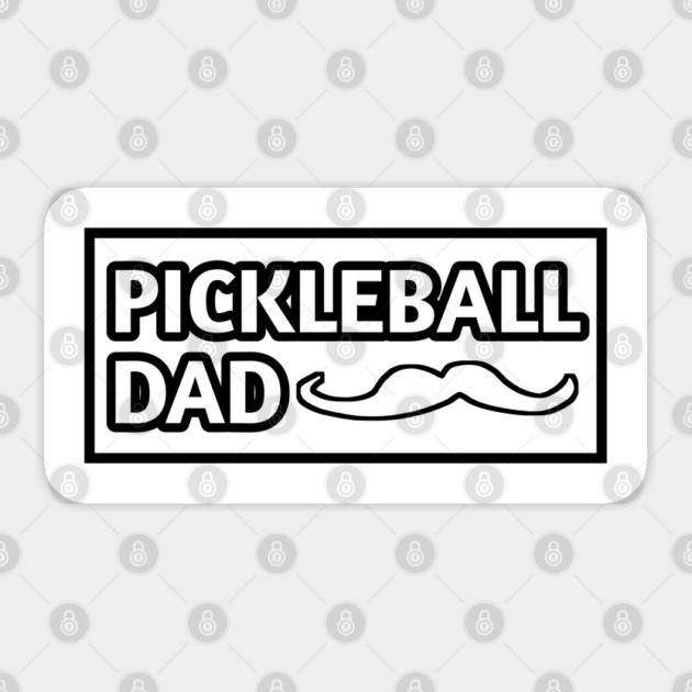 Pickleball Dad, Gift for Pickleball Players With Mustache Sticker by BlackMeme94