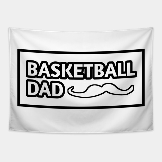 Basketball Dad, Gift for Basketball Players With Mustache Tapestry by BlackMeme94