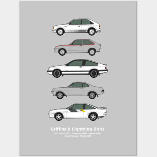 Griffins and lightening bolts car collection Posters and Art