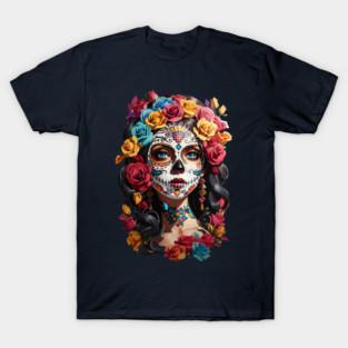 Sugar Skull girl, Dia de los Muertos T-Shirt
