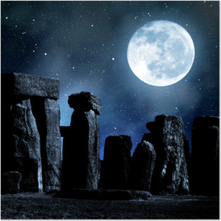 Stonehenge Night Posters and Art