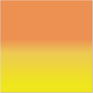 Yellow And Orange Gradient Color Posters and Art