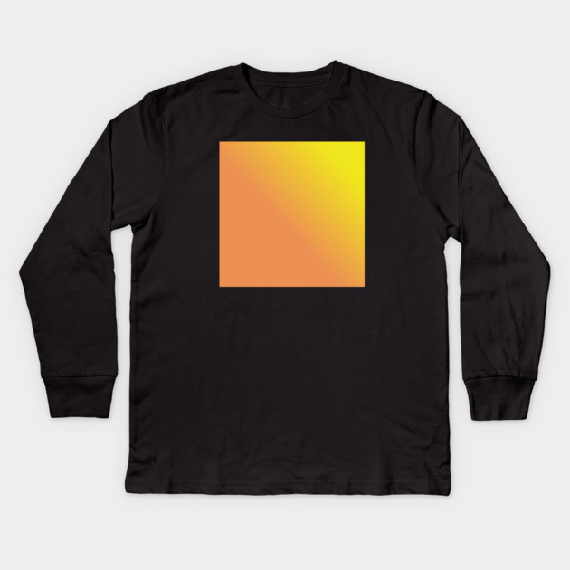 Yellow And Orange Gradient Color Kids Long Sleeve T-Shirt by BlackMeme94
