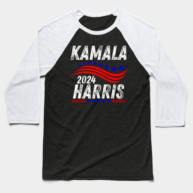 Kamala Harris 2024 Baseball T-Shirt by BlackMeme94