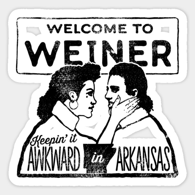 Weiner: Keepin it Awkward in Arkansas Sticker by rt-shirts