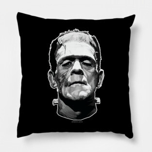 The Monster (Classic Grays Version) Pillow