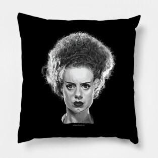 The Bride (Classic Grays Version) Pillow