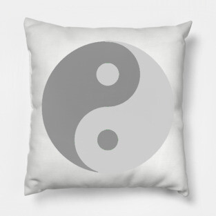 Yin Yang Shades of Gray Pillow