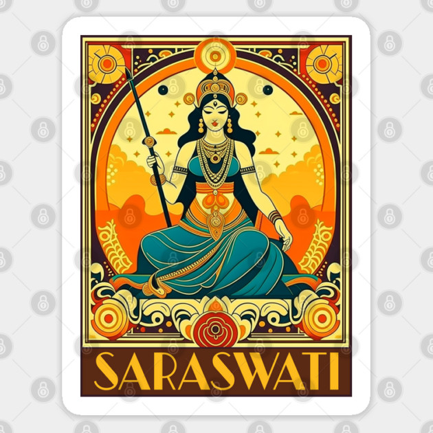 Art Deco Saraswati Sticker by HolidayBug