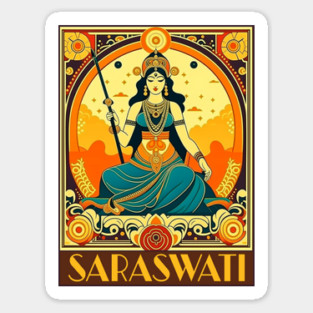 Art Deco Saraswati Sticker