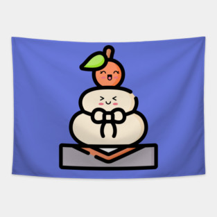 Cute Kawaii Kagami Mochi Tapestry