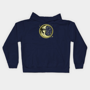 Celestial Antique Engraving Of The Man In The Moon Kids Hoodie