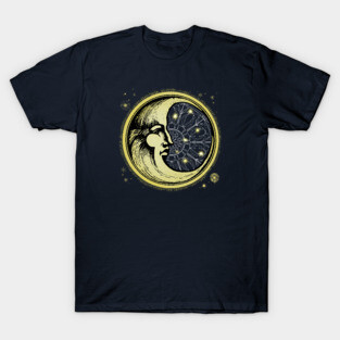 Celestial Antique Engraving Of The Man In The Moon T-Shirt