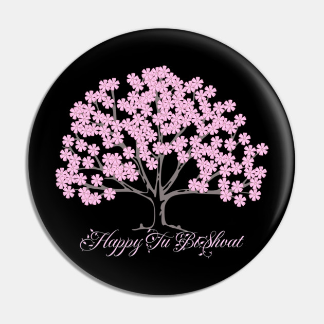 Pink Almond Tree Tu B'Shevat Pin by HolidayBug