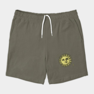 Celestial Antique Sun Engraving With Stars Shorts
