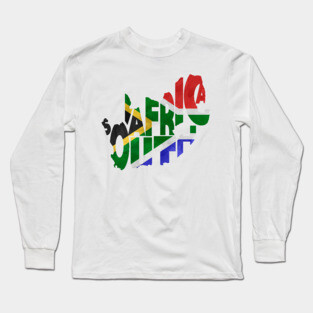 South Africa Typo Map Long Sleeve T-Shirt