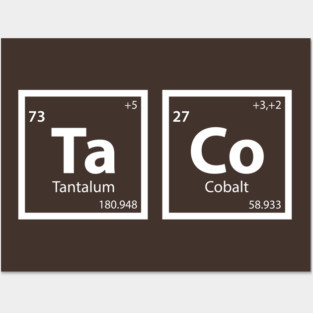 Taco (Ta-Co) Periodic Table Posters and Art