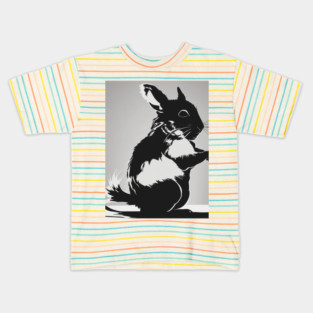 Chinchillas Shadow Silhouette Anime Style Collection No. 14 Kids T-Shirt