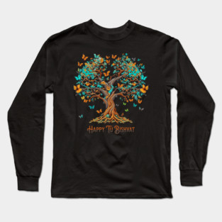 Tu B'Shevat Butterfly Tree Long Sleeve T-Shirt