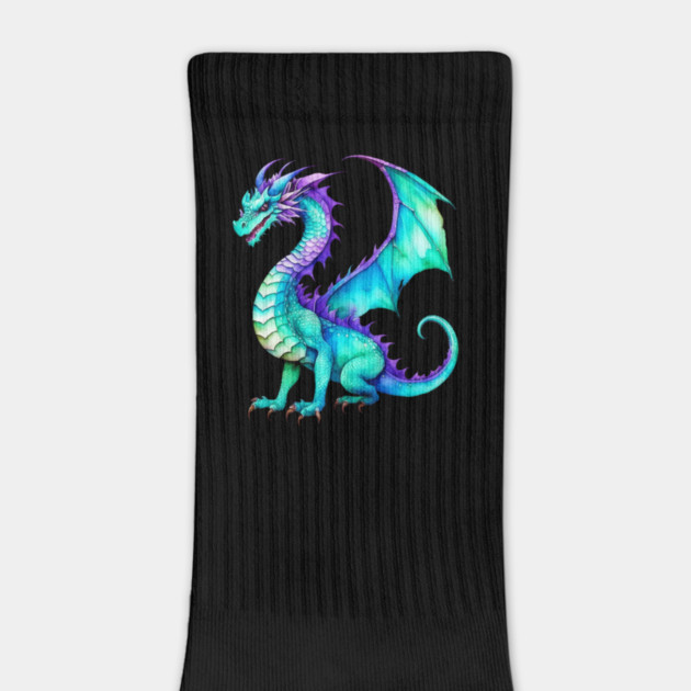 Purple and Teal Watercolor Dragon by HolidayBug