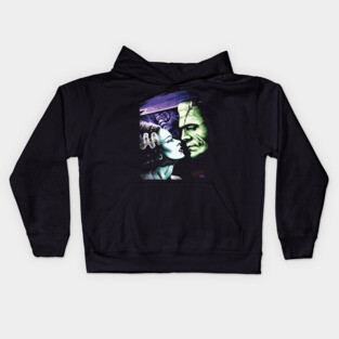 Bride of Frankenstein Monsters in Love Kids Hoodie