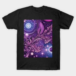 Other Worldly Designs- nebulas, stars, galaxies, planets with feathers T-Shirt