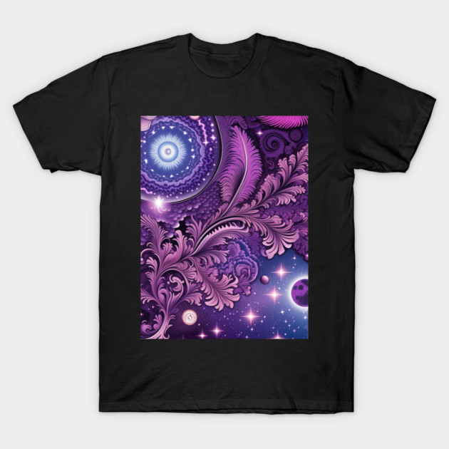 Other Worldly Designs- nebulas, stars, galaxies, planets with feathers T-Shirt by BirdsnStuff