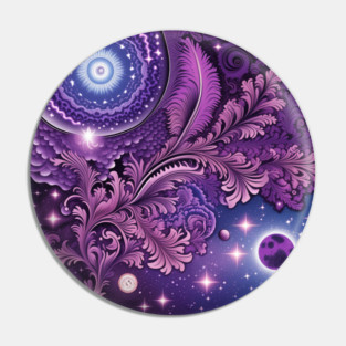 Other Worldly Designs- nebulas, stars, galaxies, planets with feathers Pin