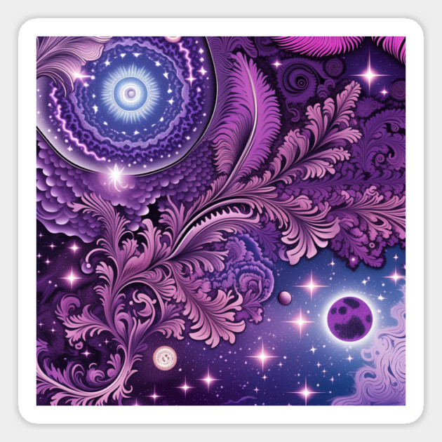 Other Worldly Designs- nebulas, stars, galaxies, planets with feathers Magnet by BirdsnStuff