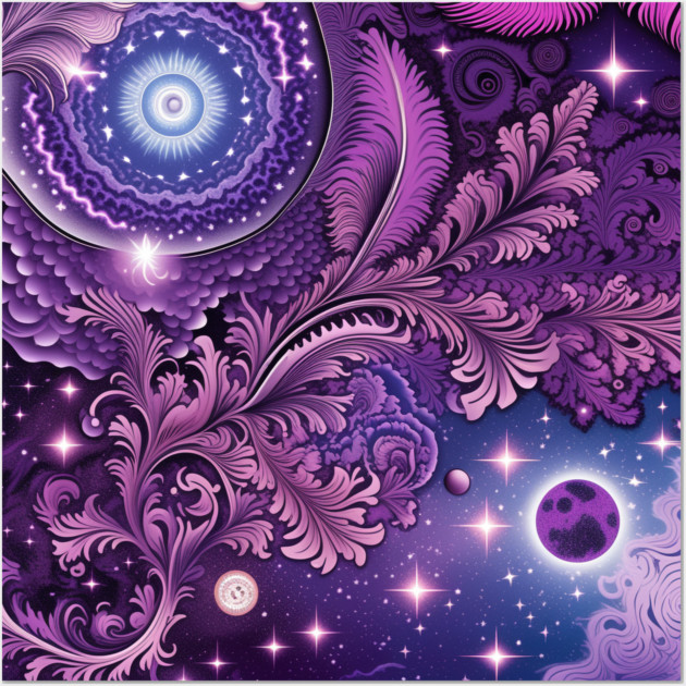 Other Worldly Designs- nebulas, stars, galaxies, planets with feathers Wall Art by BirdsnStuff
