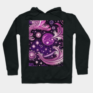 Other Worldly Designs- nebulas, stars, galaxies, planets with feathers Hoodie