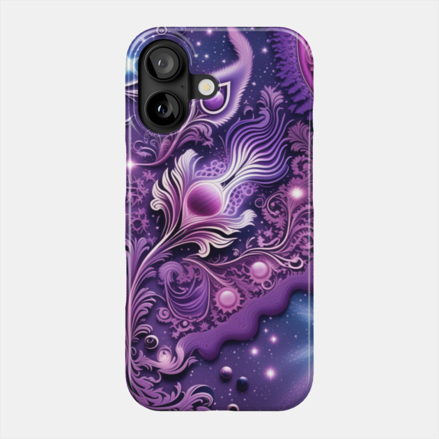 Other Worldly Designs- nebulas, stars, galaxies, planets with feathers Phone Case by BirdsnStuff