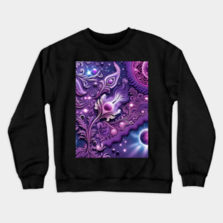 Other Worldly Designs- nebulas, stars, galaxies, planets with feathers Crewneck Sweatshirt