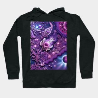 Other Worldly Designs- nebulas, stars, galaxies, planets with feathers Hoodie