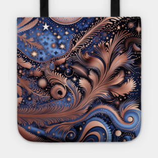 Other Worldly Designs- nebulas, stars, galaxies, planets with feathers Tote
