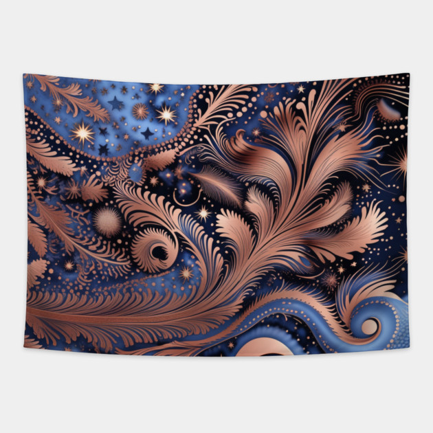 Other Worldly Designs- nebulas, stars, galaxies, planets with feathers Tapestry by BirdsnStuff