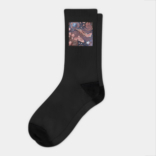 Other Worldly Designs- nebulas, stars, galaxies, planets with feathers Socks
