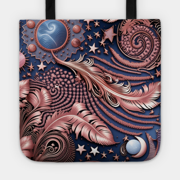 Other Worldly Designs- nebulas, stars, galaxies, planets with feathers Tote by BirdsnStuff