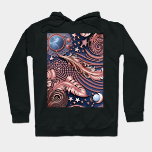 Other Worldly Designs- nebulas, stars, galaxies, planets with feathers Hoodie