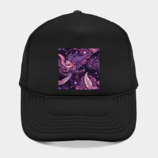 Other Worldly Designs- nebulas, stars, galaxies, planets with feathers Hat